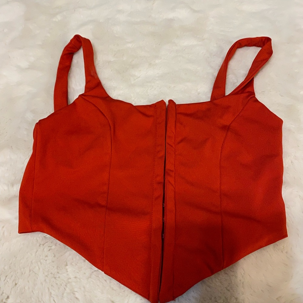 Red corset top